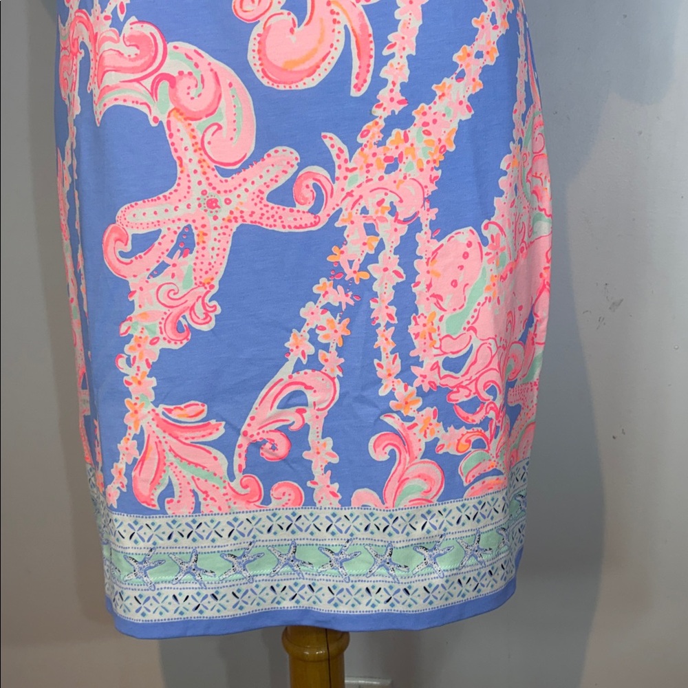 Lilly Pulitzer DECLAN DRESS medium GO WITH THE FLOW ENG Blue Peri NWOT - Picture 10 of 15